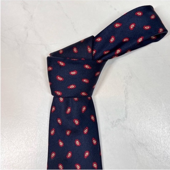 EUC Hanover Square Blue Paisley Tie - Picture 4 of 7